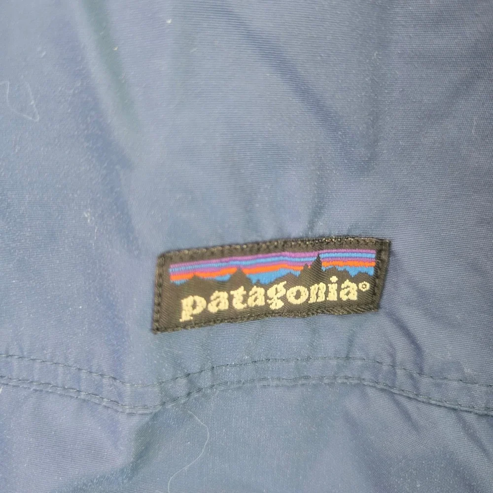 Patagonia Shelled Synchilla Jacket Medium Blue Fleece Lined Nylon Bomber Vintage